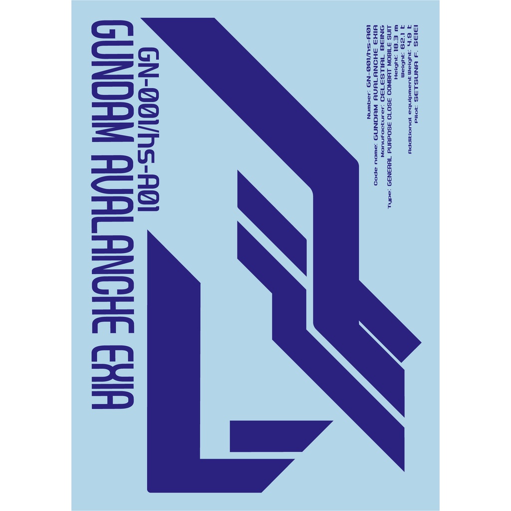 Decal Nước 1010 Cho MG MB Exia Avalanche R1 R4 Đứng