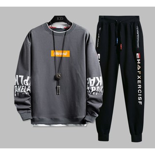 Bộ Quần Áo Nam Áo Nỉ Nam Cổ Tròn Dài Tay Quần Jogger Nam Bo Gấu Thời Trang Zenko TOP NAM 1000111 + QUAN NAM 1000069