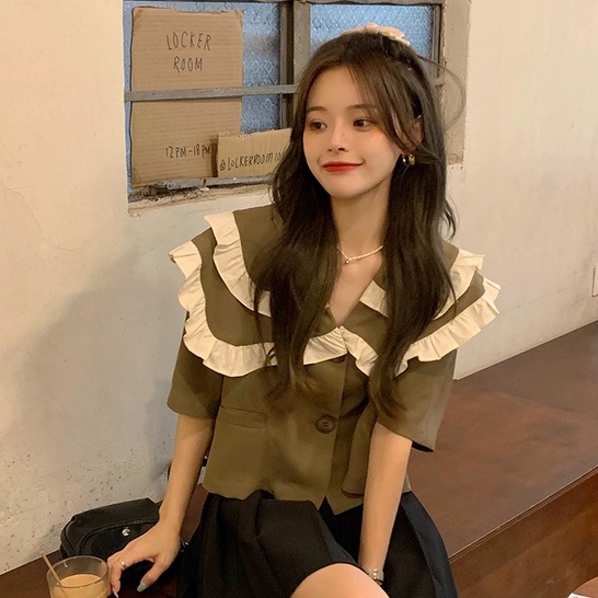 Áo Sơ Mi Tay Ngắn Cổ Búp Bê Thiết Kế Thời Trang Dành Cho Nữ | BigBuy360 - bigbuy360.vn