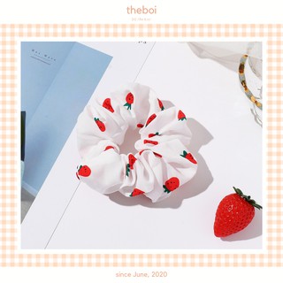 Dây Buộc Tóc Scrunchies Hình Quả Dâu Tây Ulzzang