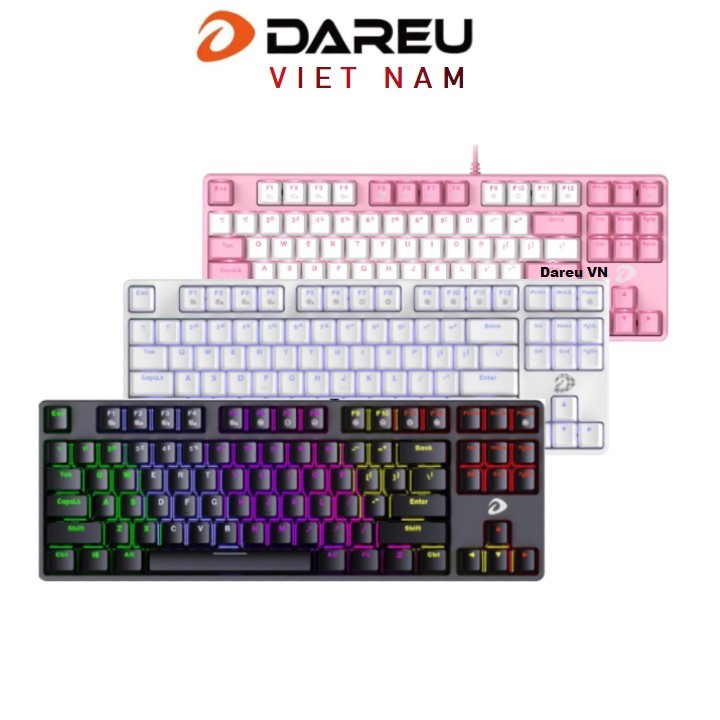 {Siêu Hót} Bàn phím cơ Gaming DAREU EK87 - Black (RED Led, Blue/ Brown/ Red D switch)