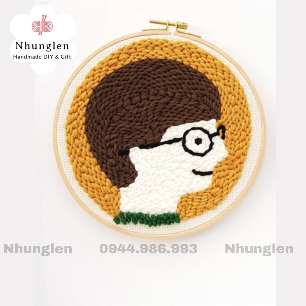 DIY Bộ Thêu Len Xù Hình Người Nam Nữ - Punch Needle Decor -  Qùa Tặng Handmade Ý Nghĩa
