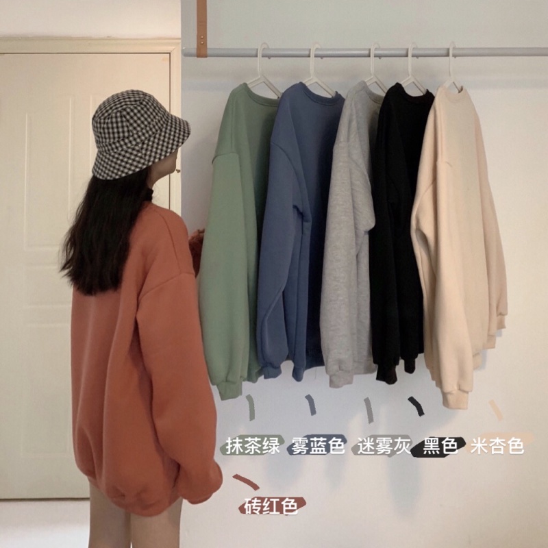 Áo Sweater Tay Dài Màu Trơn Phong Cách Hàn Quốc | BigBuy360 - bigbuy360.vn