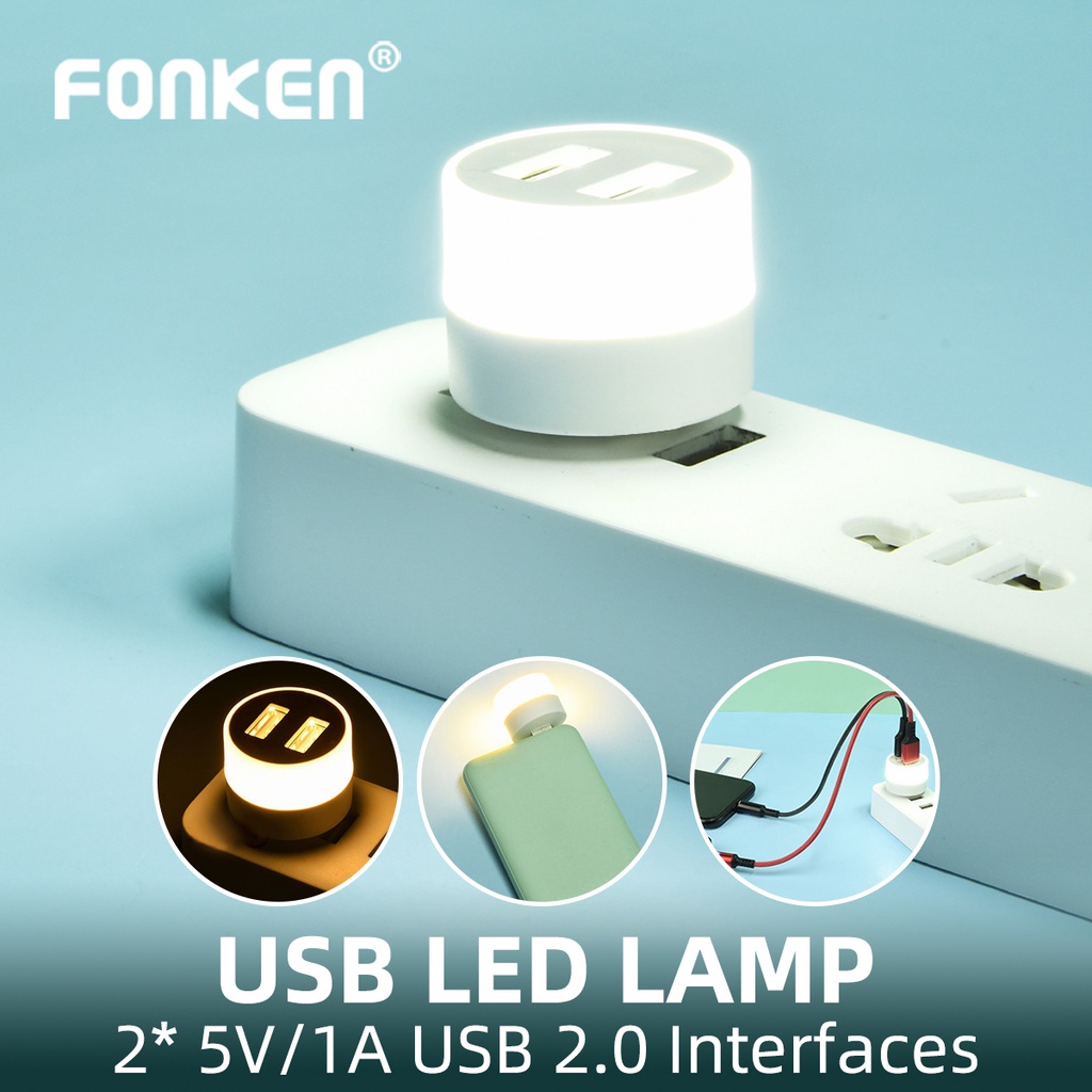 Đèn FONKEN bóng LED nhỏ bảo vệ mắt có cổng USB sạc chất lượng cao