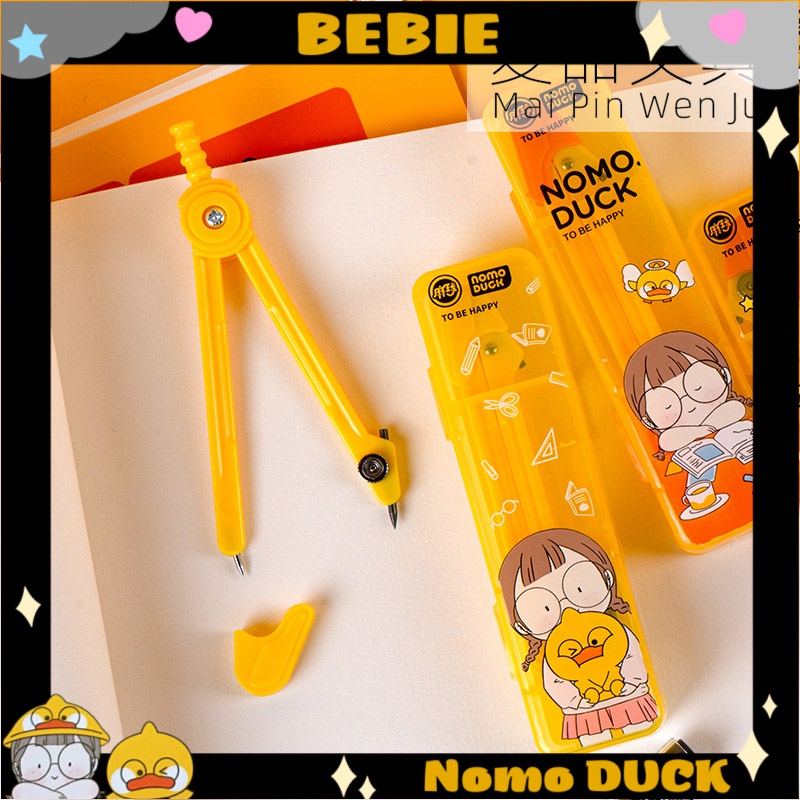 Hộp compa học sinh hình vịt có kèm ngòi chì Nomo Duck BeBie - BP513