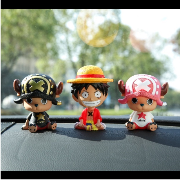 Mô hình One Piece Luffy, Zoro, Sanji, Chopper Lắc Đầu, Kê Điện Thoại, Trang Trí Decor Ô tô, Góc Học Tập - Tượng Figure