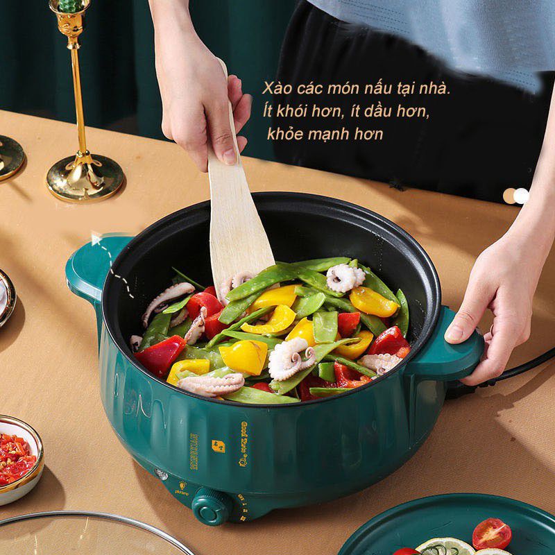 Nồi Lẩu Mini Cắm Điện Đa Năng Rán, Chiên, Xào Có Lớp Chống Dính Teflon Cao CấP