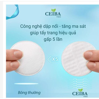 Bông Tẩy Trang Ceiba 100% Cotton Siêu Tiết Kiệm Dung Dịch 120 Miếng