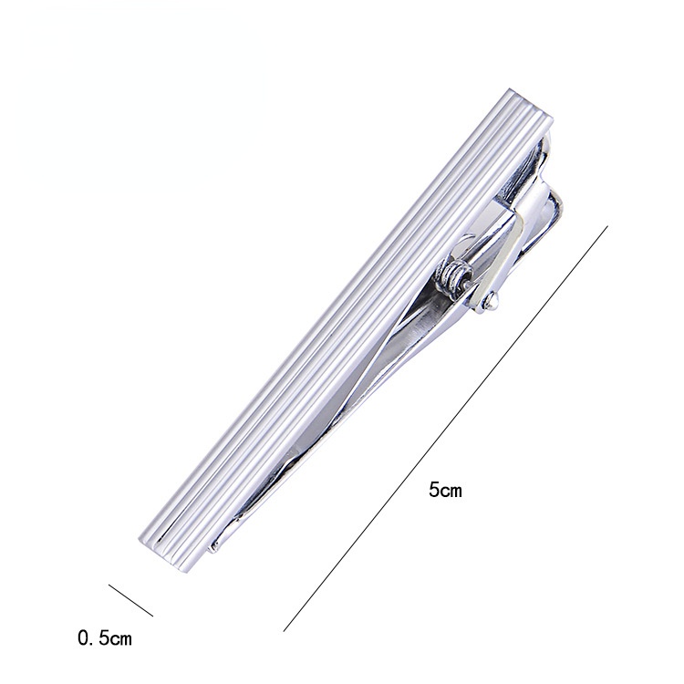 Kẹp Cà Vạt Màu Bạc Đơn Giản Thời Trang Cho Nam
