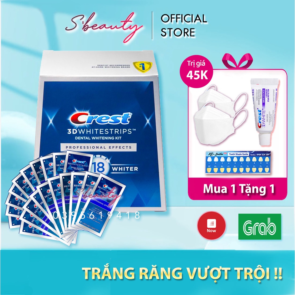 SỈ - Hộp Full Box 20 ngày ( 20 gói/ 40 miếng) miếng dán trắng răng Crest Professional Effects - Trắng răng hoàn hảo
