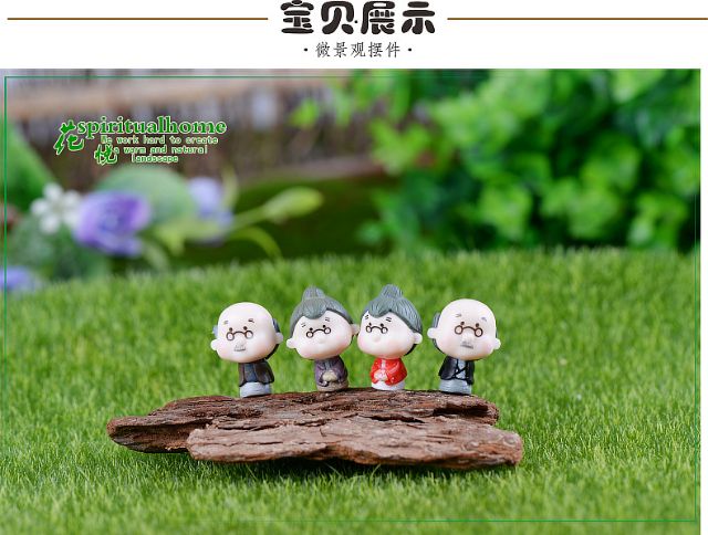 Tiểu cảnh Ông bà già nhỏ, charm slime, trang trí tiểu cảnh terrarium, decor mô hình