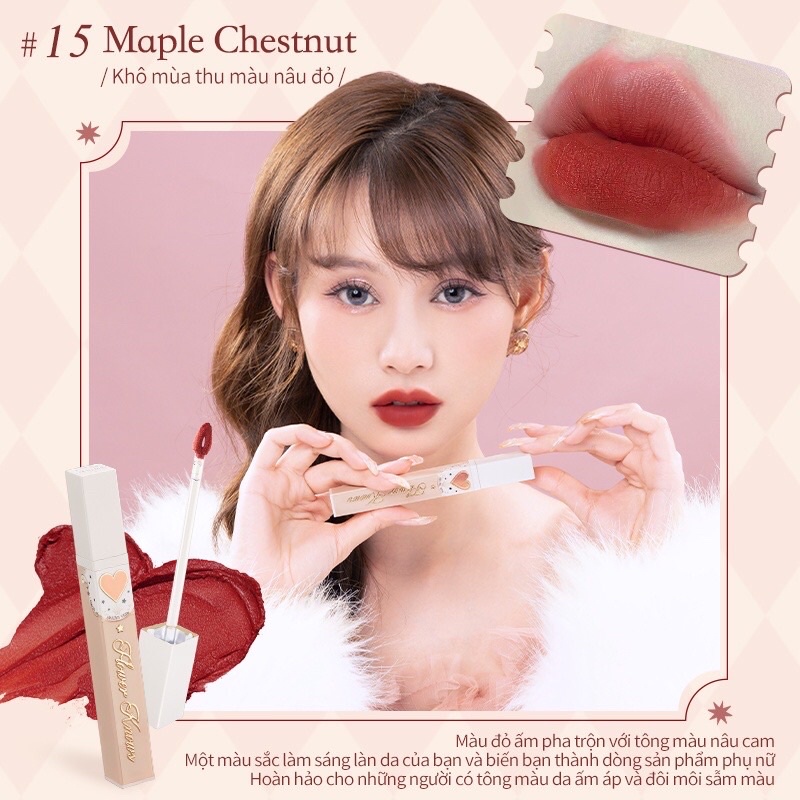 Son kem bùn FLOWER KNOWS Circus Series Lipstick Matte Lip Mud