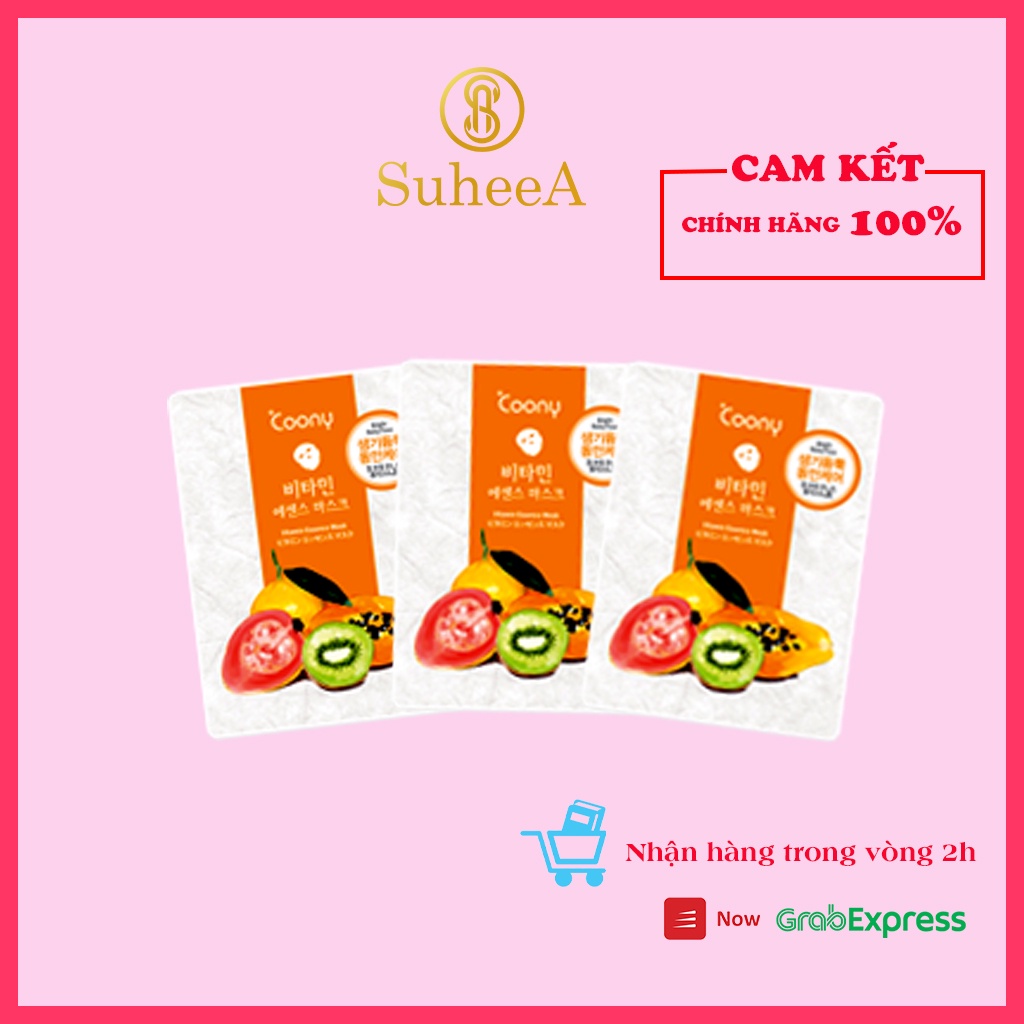 Mặt nạ giấy Hoa Quả Vitamin Hàn Quốc""COONY- Vitamin Essence Mask dưỡng ẩm, giúp da căng bóng