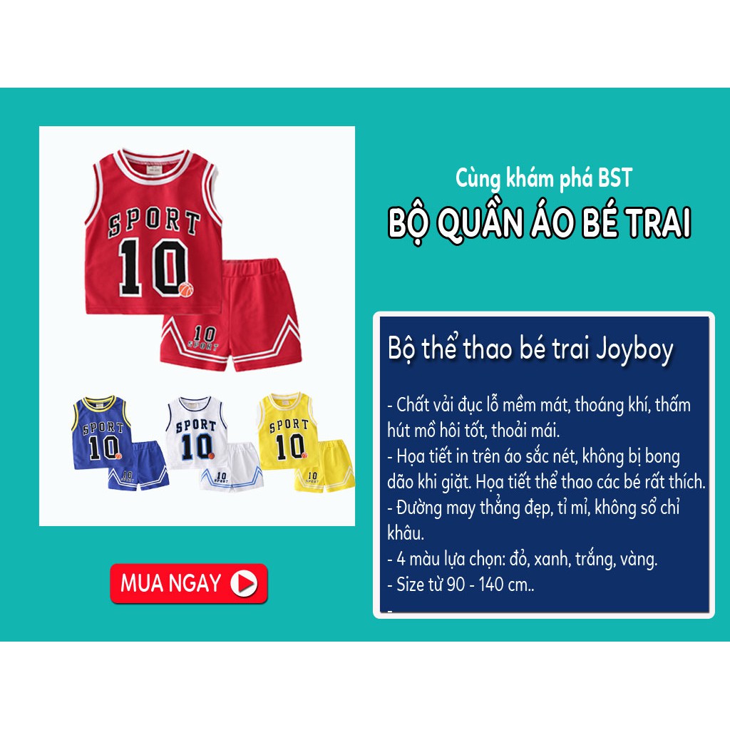 Bộ Thể Thao Bé Trai JOYBOY Bộ Quần Áo Trẻ em Chất Vải Đục Lỗ Thoáng Mát 024