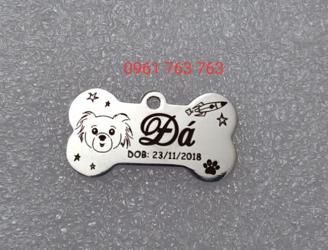 Bảng tên chó mèo khắc nội dung theo yêu cầu