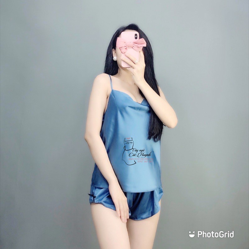 Đồ ngủ nữ sexy bigsize nữ phi lụa cao cấp 2 dây mặc nhà gợi cảm SAMSU FX02