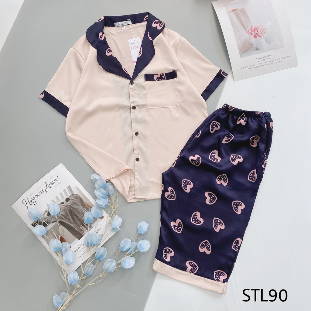 [Hàng Có Size] Bộ Pijama Lụa Cộc Lửng - Bộ Mặc Nhà Lửng Mềm Mát THấm Hút Mồ Hôi | BigBuy360 - bigbuy360.vn