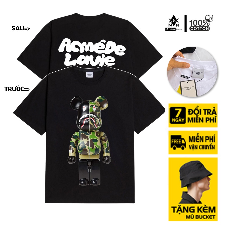 Áo thun bearbrick 11 cotton 100% chính phẩm, form oversize, chuẩn hàng xịn, full tem mạc, Anam Store
