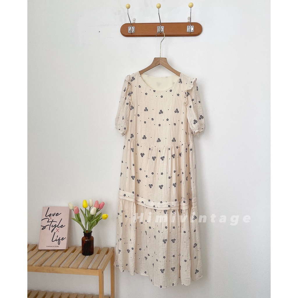 Váy đũi hoa babydoll dài mềm mại