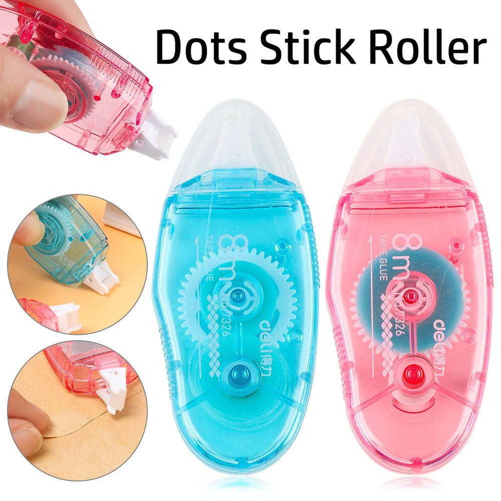 Dụng Cụ Lăn Keo Họa Tiết Chấm Bi Màu Cầu Vồng Dễ Thương Tiện Dụng