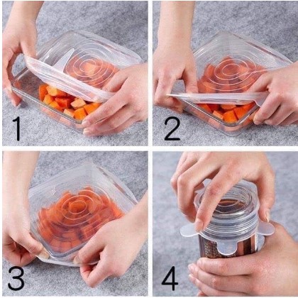 Set 6 Nắp Đậy Bảo Quản Thực Phẩm SIlicon