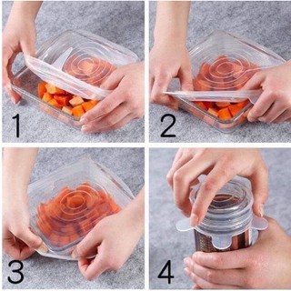 Set 6 Nắp Đậy Bảo Quản Thực Phẩm SIlicon