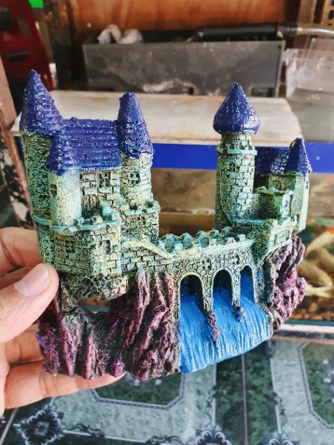 LÂU ĐÀI TRANG TRÍ HỒ CÁ NON BỘ 16x6x13cm