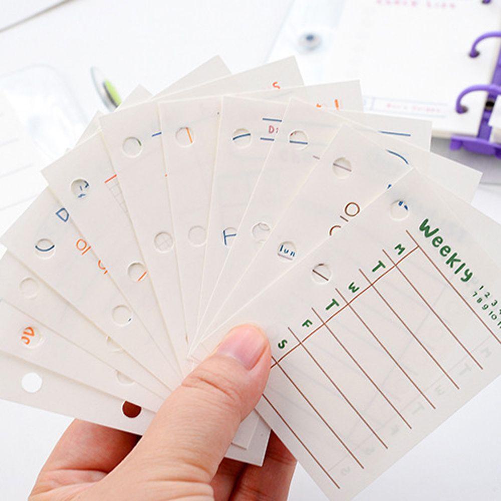 Set 60 Tấm Giấy Lót Sổ Tay 6X8cm 3 Lỗ Họa Tiết Lá Cây