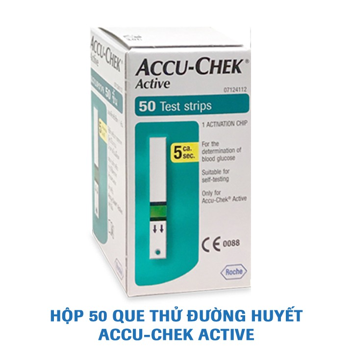 [Mã FMCG8 - 8% đơn 250K] Que thử đường huyết Accu-Chek Active. Hộp 50 que + Tặng 2 bình nước Lock&Lock 1.4L trị giá 160k