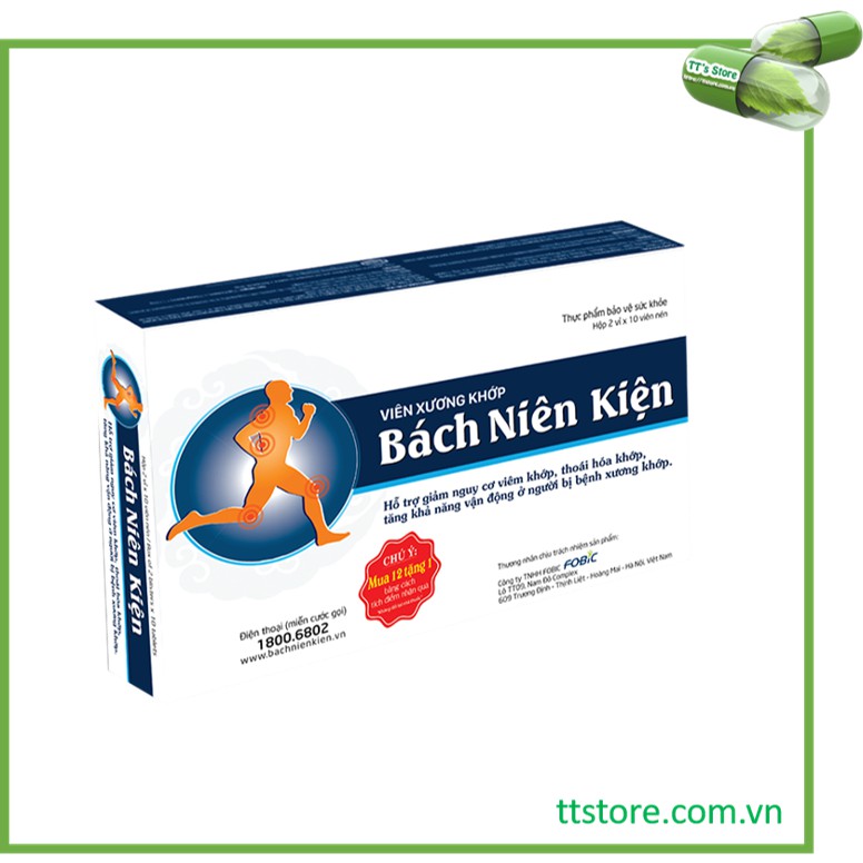 Viên xương khớp Bách Niên Kiện (Hộp 20 viên/ Lọ 80 viên)