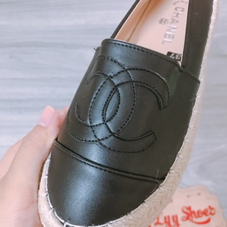 Giày slipon chanel đế cói
