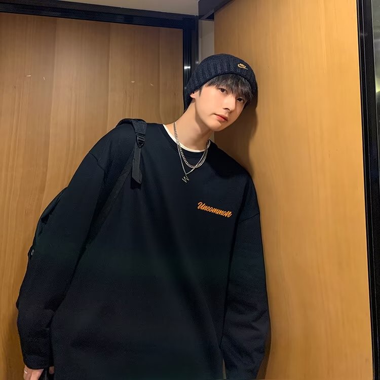 Áo Thun Tay Dài Dáng Rộng In Chữ Phong Cách Hàn Quốc Thời Trang Cho Nam Và Nữ Size M-5XL