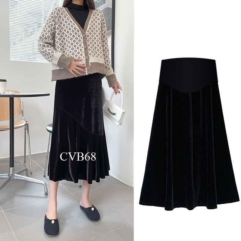 Chân Váy Bầu Xinh CVB62 nhung dài