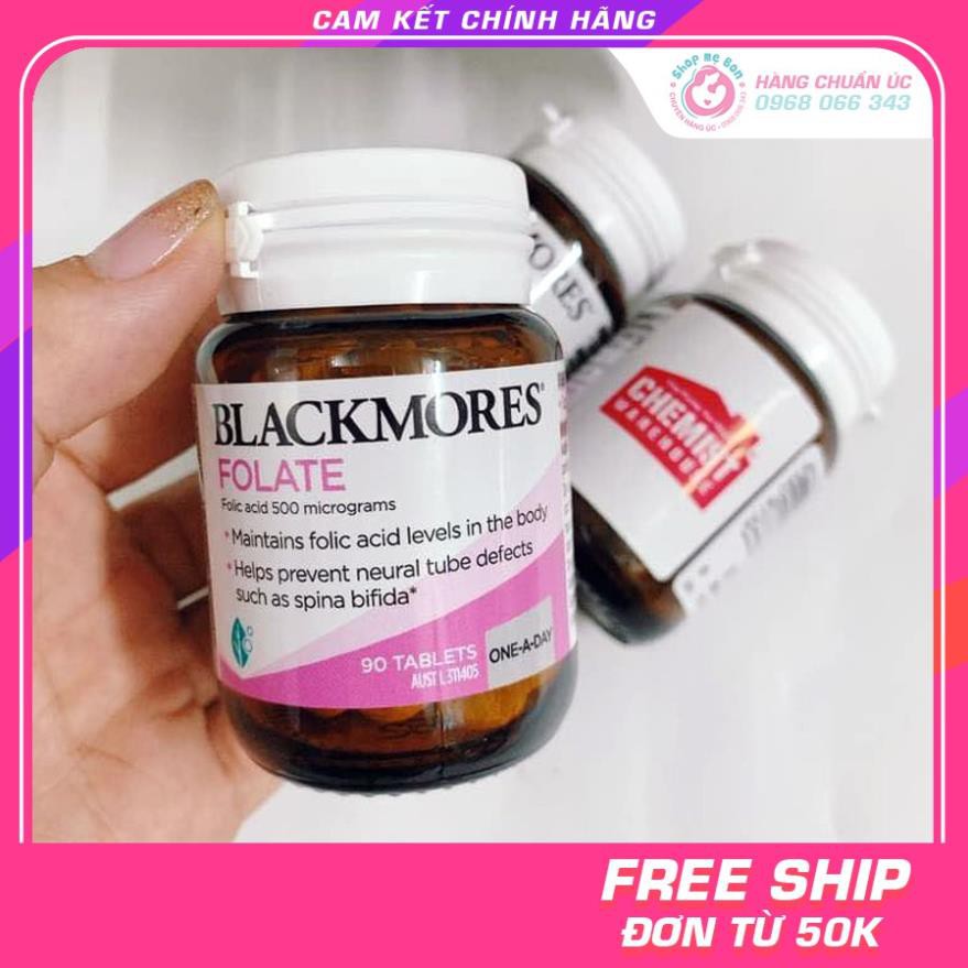 [Chính Hãng] Viên Uống Bổ Sung Axit Folic Cho Mẹ Bầu Blackmores Folate 90 viên - Xuất xứ Úc