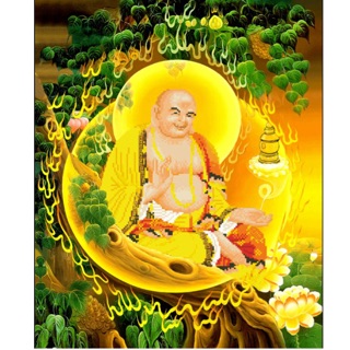 Tranh thêu chử thập hình phật di lặc