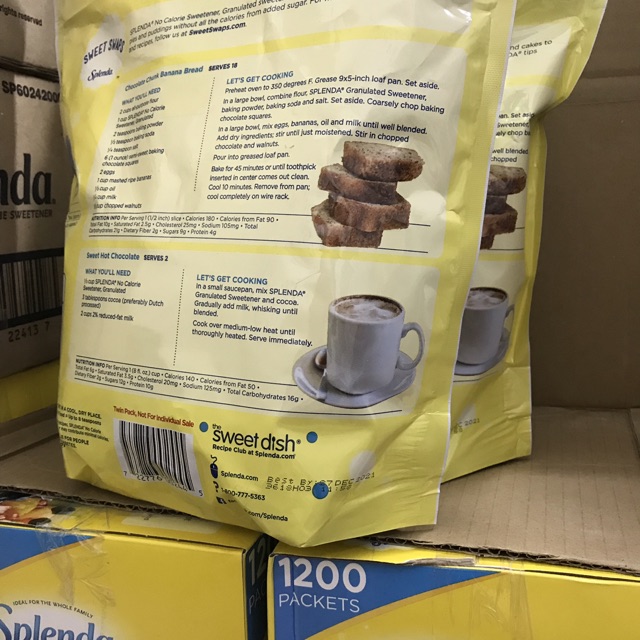 Đường ăn kiêng Splenda  dạng túi 357gr