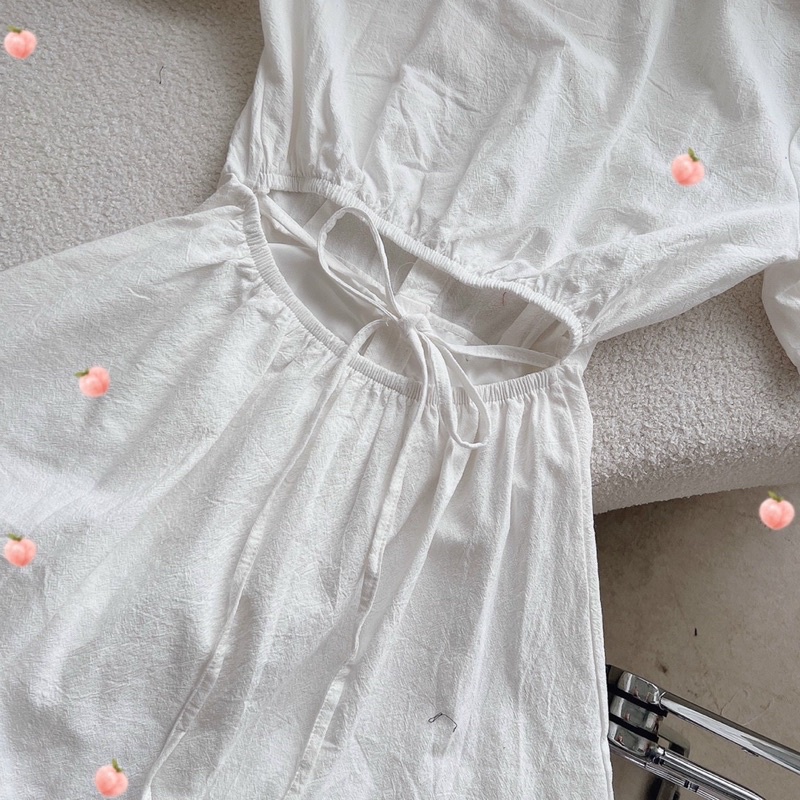 ĐẦM ULZZANG SƠ MI NGẮN THẮT NƠ - ELENA DRESS T217