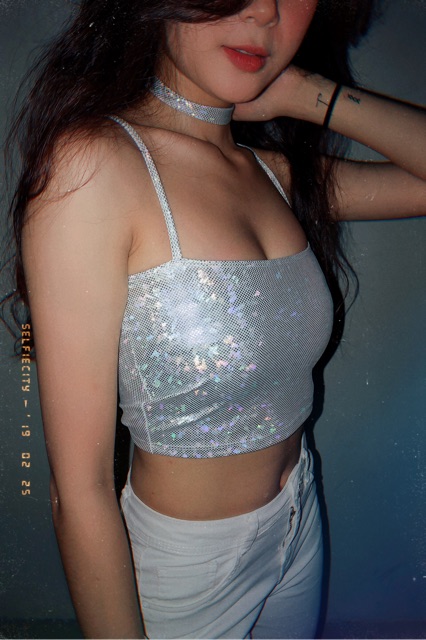 Cami bling top kèm vòng cổ