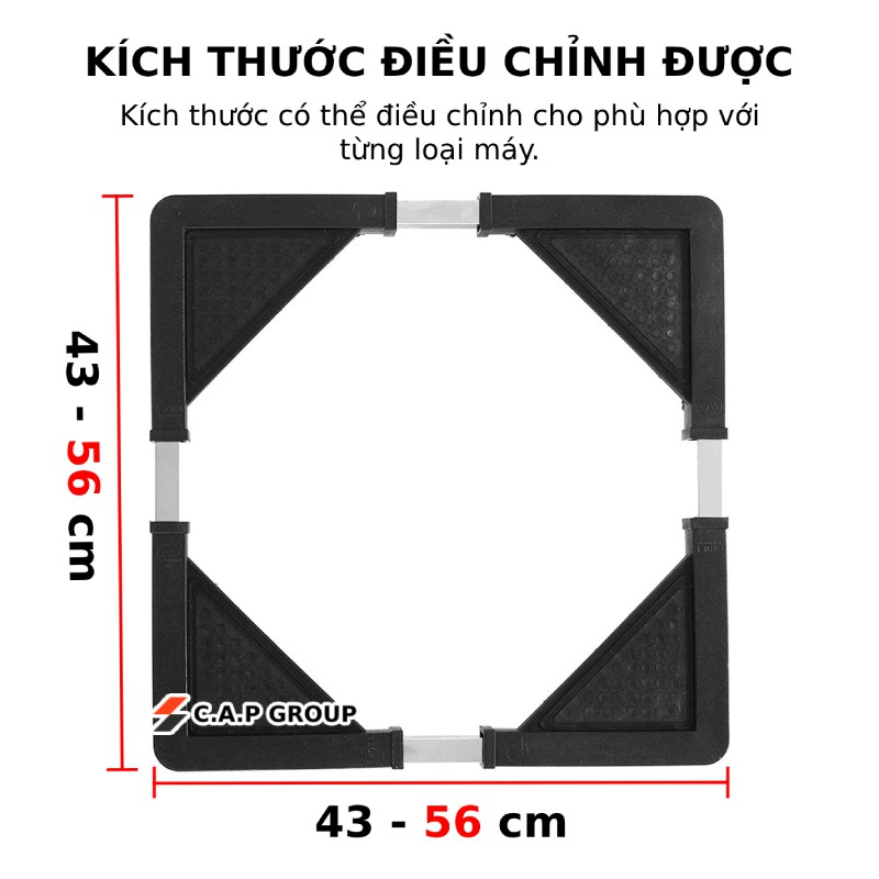 Kệ máy giặt có bánh xe, chân đế máy giặt kê tủ lạnh đế tủ chống rung ( Máy giặt từ 5 Kg -&gt; 12 Kg- Tủ lạnh từ 90L- 290L )