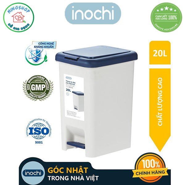 [4 Size] Thùng Rác Nhựa Đạp Chân Inochi Chữ Nhật 10L 15L 20L 30L, Thùng Đựng Rác Gia Đình, Văn Phòng Tiện Ích