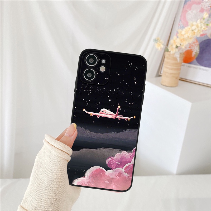 Ốp điện thoại nhựa cứng hình bầu trời lãng mạn cho iPhone 6 6s 7 8 X Plus 7Plus 11 12 13 Pro Promax XS XR XSMAX SE 2020