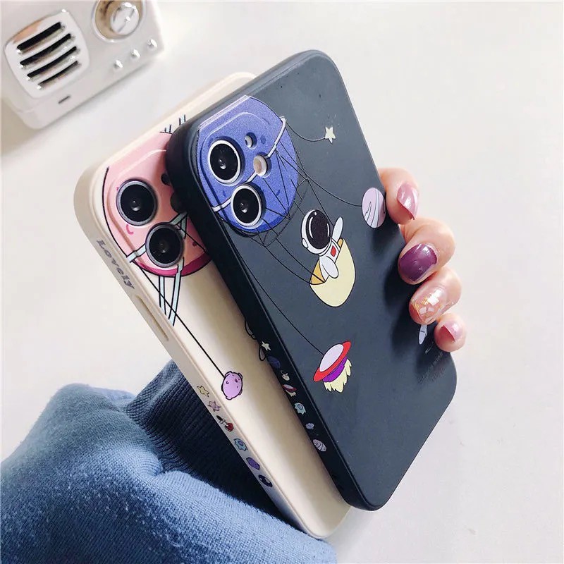 Ốp lưng iphone cạnh vuông in hình viền Phi hành gia 7plus/8plus/x/xs/11/11promax/12/12promax - DT08 Dino Case