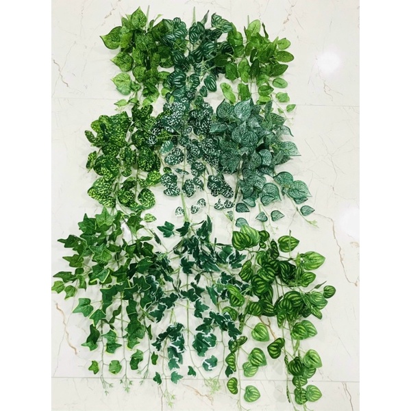 Chùm lá trầu bà giả treo tường trang trí nhà cửa, nhà hàng, quán cà phê xanh mát, tự nhiên TB-01