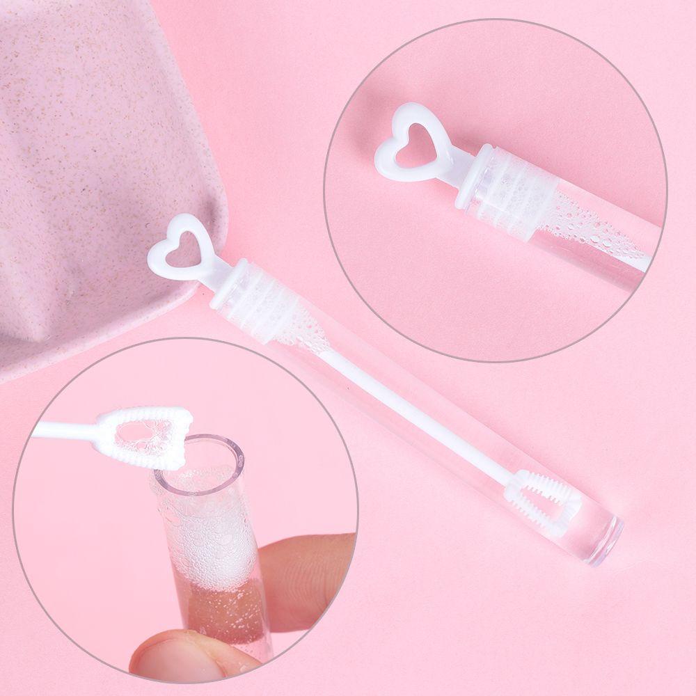 Set 12 Chai Thổi Bong Bóng Nước Hình Trái Tim Màu Trắng Trong Suốt Dùng Trang Trí Tiệc Cưới