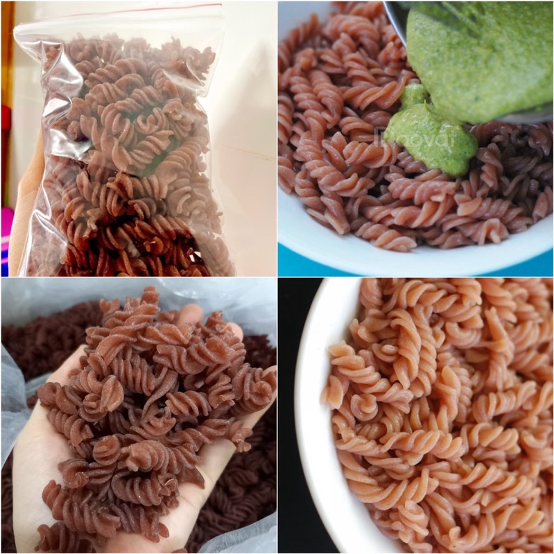NUI XOẮN Gạo lứt/ Nui XOẮN rau củ ngũ sắc 100% hữu cơ nguyên cám eatclean ăn kiêng