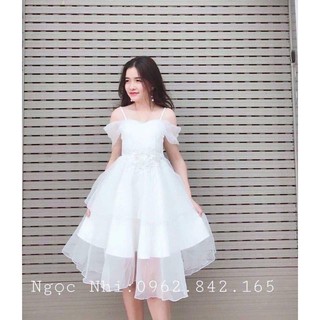 Đầm xòe công chúa hở vai xinh xắn