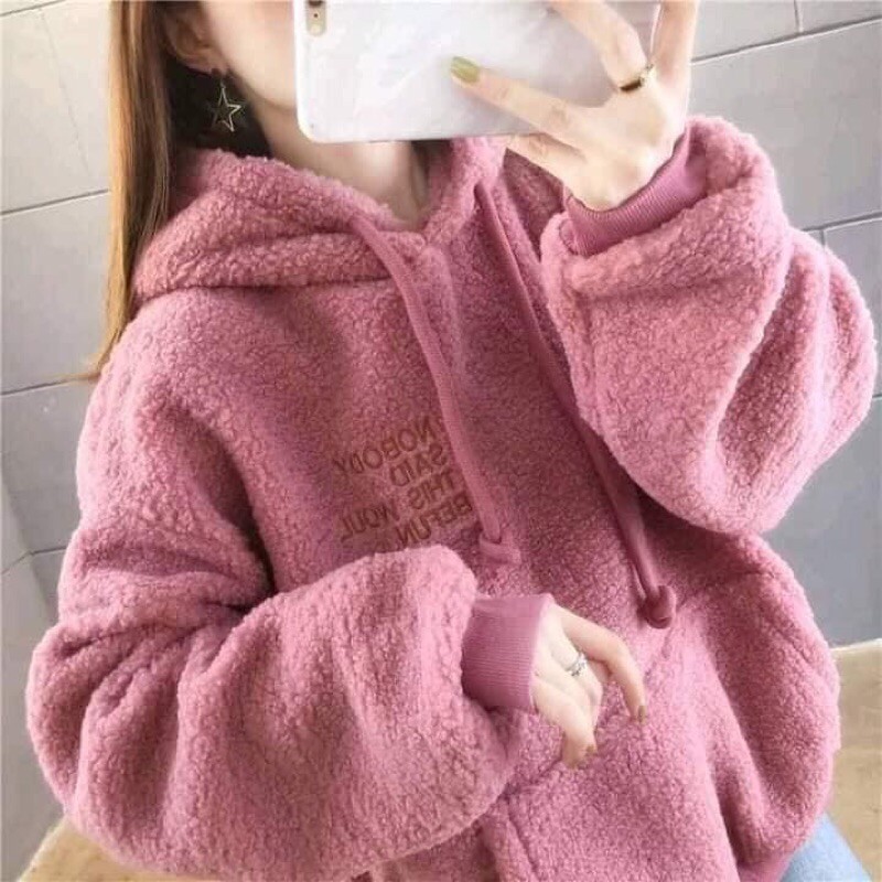 Áo hoodie lông siêu dai k bị rụng chữ thêu ấm áp HANA108 | BigBuy360 - bigbuy360.vn