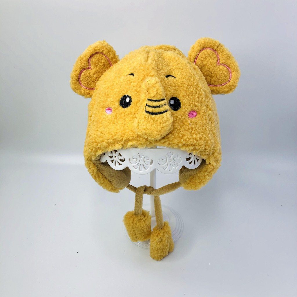 Mũ len lông cừu, mũ len trùm đầu cho bé yêu cực ấm, siêu đáng yêu