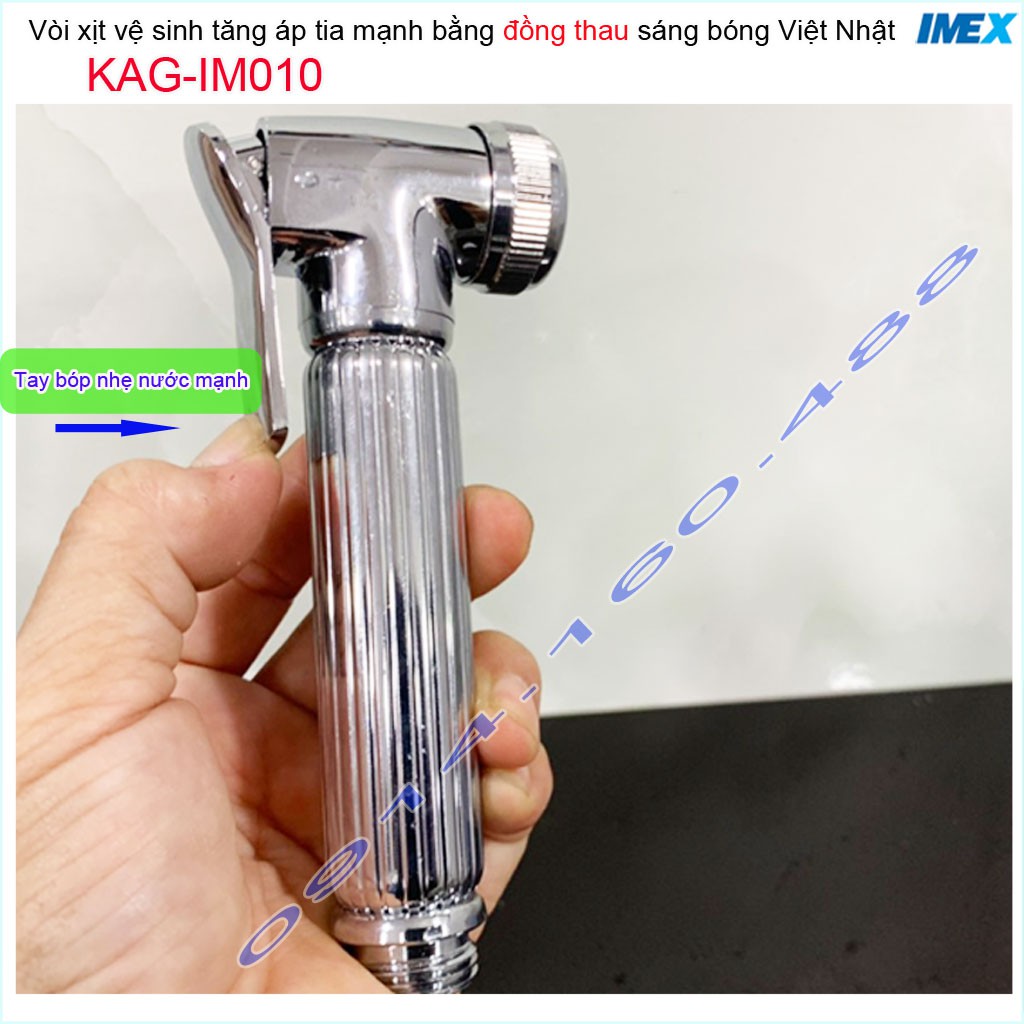 Vòi xịt vệ sinh IM Việt Nhật KAG-IM010 Chrome, Vòi rửa nhà tắm bằng đồng chuyên dùng cho resort xịt mạnh sử dụng tốt