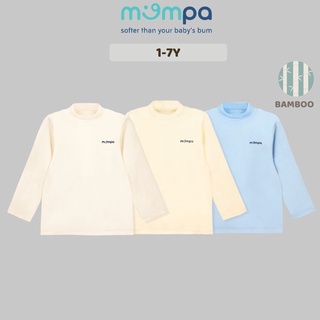 Áo giữ nhiệt cho bé từ 1-7 tuổi cổ 3 phân vải cotton giữ ấm cơ thể mềm mại MOMPA thu đông 301